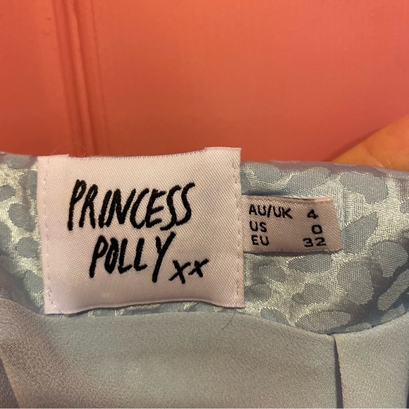 Princess Polly Baisy Hill Satin Effect Blue Skirt - Picture 7 of 7